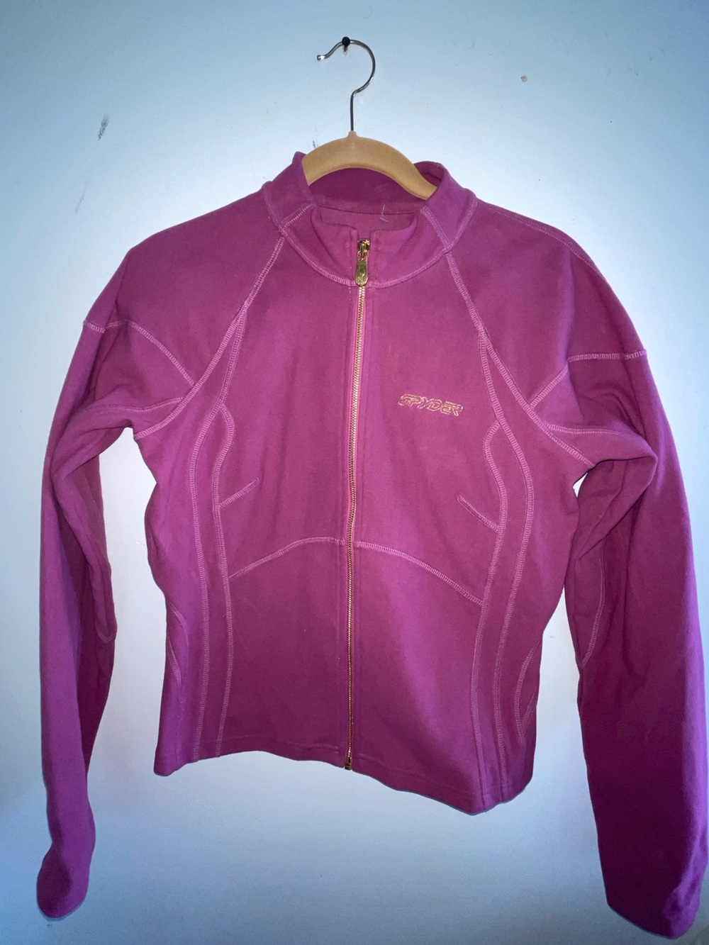 pink Spyder brand women's full-zip activewear and casual jackets
